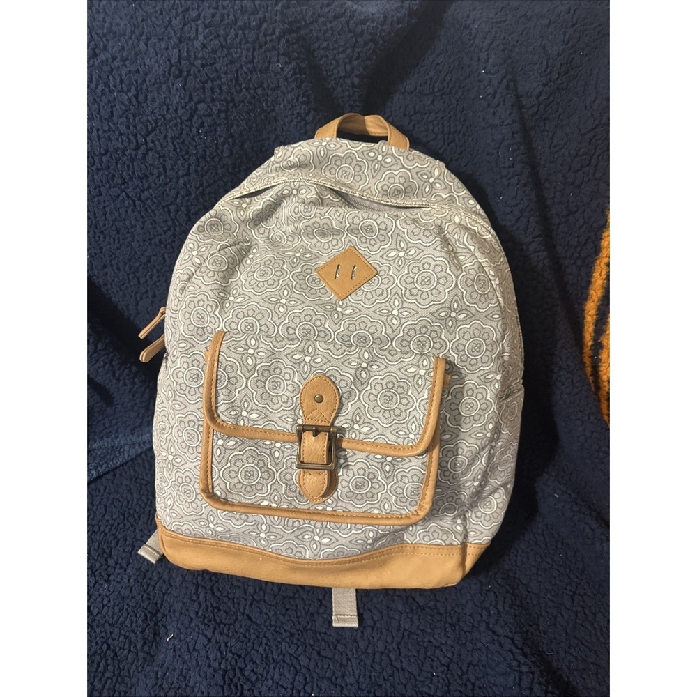 Pottery Barn Teen Backpack Leather Cotton Floral Diaper Bag Purse Knapsack